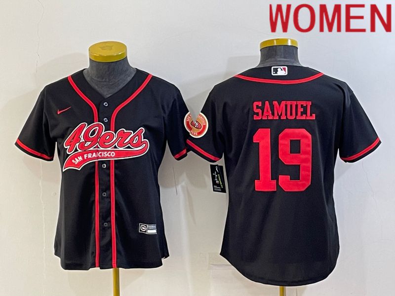 Women San Francisco 49ers 19 Samuel Black 2022 Nike Co branded NFL Jersey